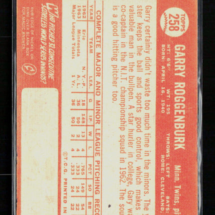 1964 Topps Garry Roggenburk #258