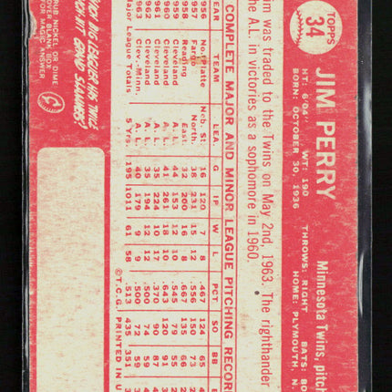 1964 Topps Jim Perry #34