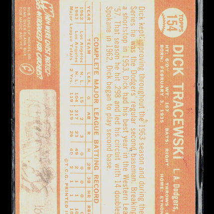 1964 Topps Dick Tracewski #154