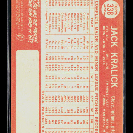 1964 Topps Jack Kralick #338