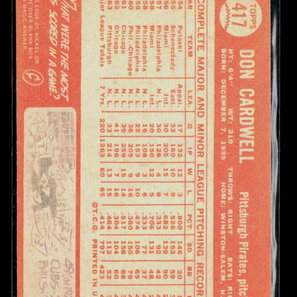 1964 Topps Don Cardwell #417
