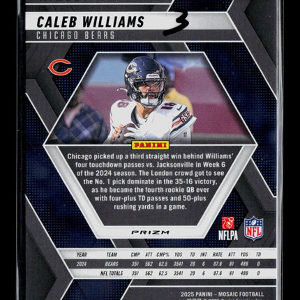 2025 Panini Mosaic Caleb Williams #253 Blue Reactive
