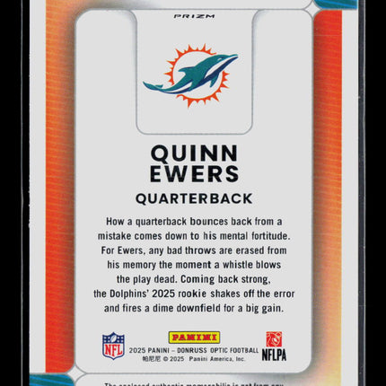 2025 Panini Donruss Optic Quinn Ewers #RPBH-QES Blue Jersey