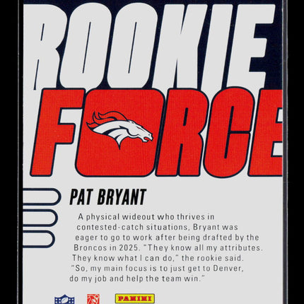 2025 Panini Absolute Football Pat Bryant #RF-PBT RC Jersey