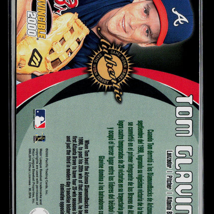 2000 Pacific Invincible Game-Worn Jersey Tom Glavine #2 Jersey 0411/1000