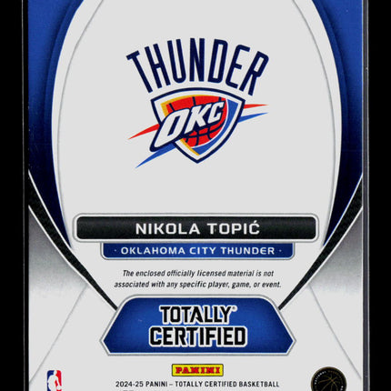 2025 Panini Totally Certified Nikola Topic #NGJ-NKT RC Jersey