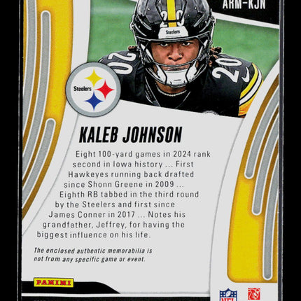 2025 Panini Absolute Football Kaleb Johnson #ARM-KJN RC Jersey
