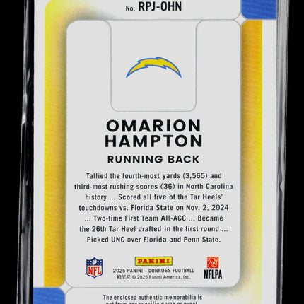 2025 Panini Donruss Omarion Hampton #RPJ-OHN Jersey