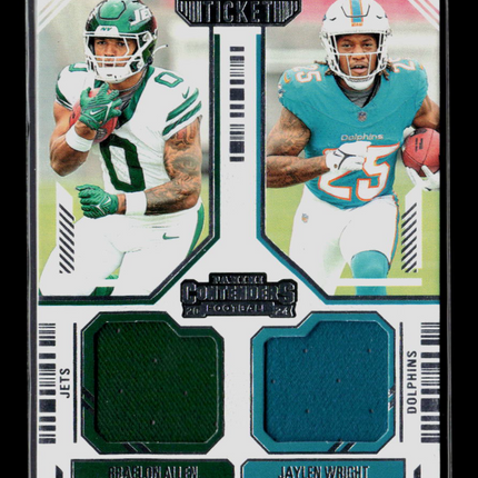2025 Panini Contenders Football Braelon Allen Jaylen Wright #DA-10 Jersey