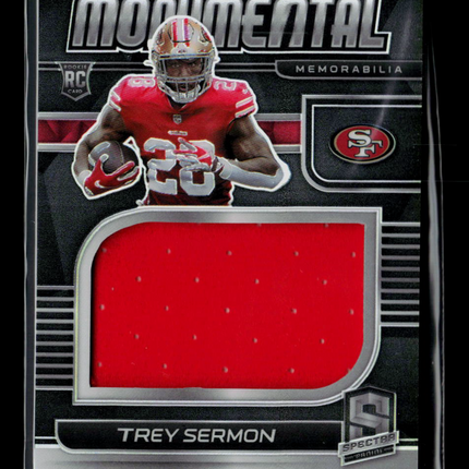 2021 Panini Spectra Football Trey Sermon #MM-TS RC Jersey 97/99