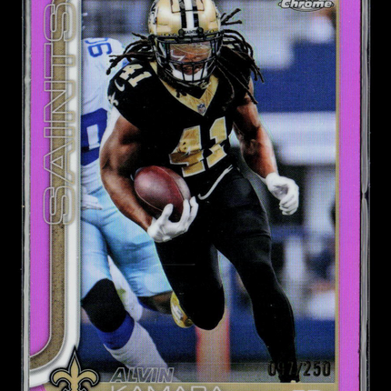 2025 Topps Chrome Alvin Kamara #215 Pink 097/250