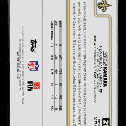 2025 Topps Chrome Alvin Kamara #215 Pink 097/250