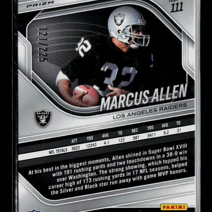 2026 Panini Prizm Black Marcus Allen #111 Pigskin 121/225