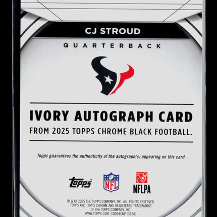 2025 Topps Chrome Black Football C.J. Stroud #IA-CS Ivory Autograph 11/50 Auto