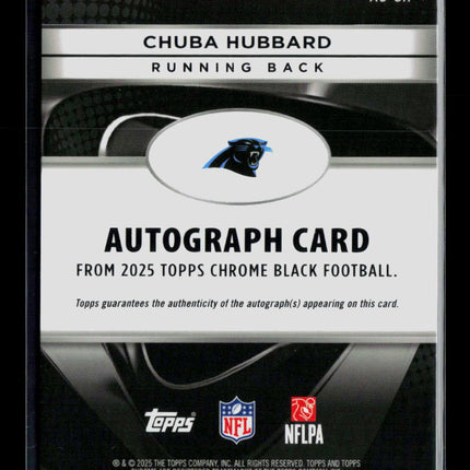 2025 Topps Chrome Black Chuba Hubbard #AU-CH Green 64/99 Auto