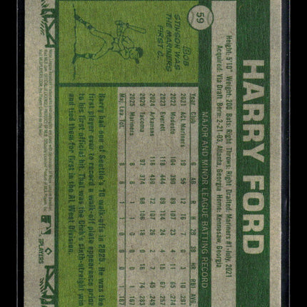 2026 Topps Heritage Harry Ford #59 Black Border RC