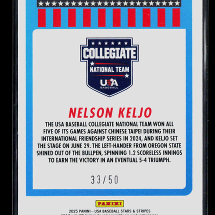 2025 Panini USA Baseball Stars & Stripes Nelson Keljo #17 33/50
