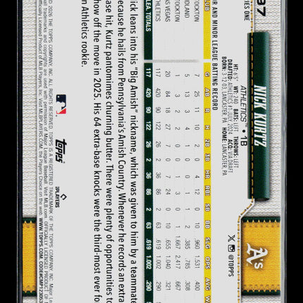 2026 Topps Series 1 Nick Kurtz #97