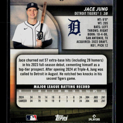 2025 Topps Stadium Club Jace Jung #47 Red Foil RC