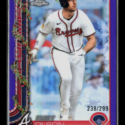 2025 Topps Holiday Chrome Matt Olson #HC15 Purple 238/299