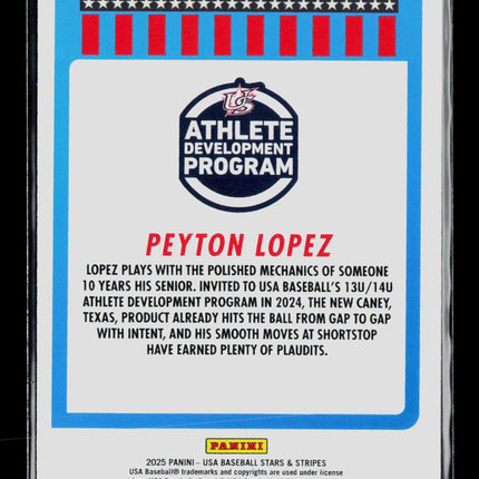 2025 Panini USA Baseball Stars & Stripes Peyton Lopez #117