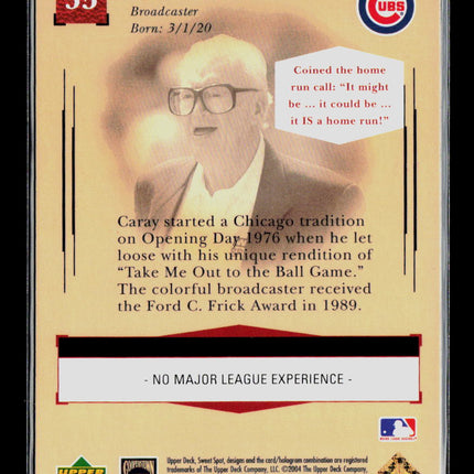 2004 Upper Deck Sweet Spot Classic Harry Caray #35