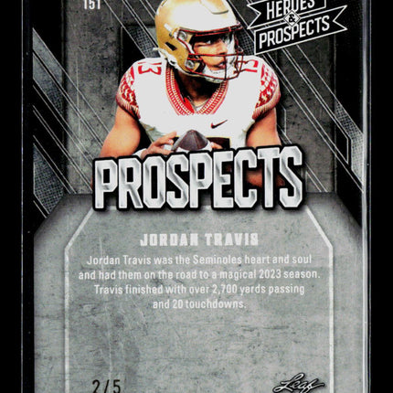 2024 Leaf Heroes & Prospects Jordan Travis #151 Pink RC 2/5