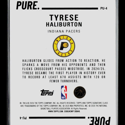 2026 Topps Signature Class Tyrese Haliburton #PU-4