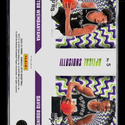 2025 Panini Donruss Optic David Robinson Victor Wembanyama #5 Purple