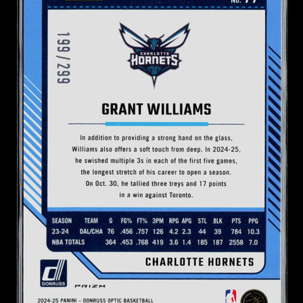2025 Panini Donruss Optic Grant Williams #77 Orange /299