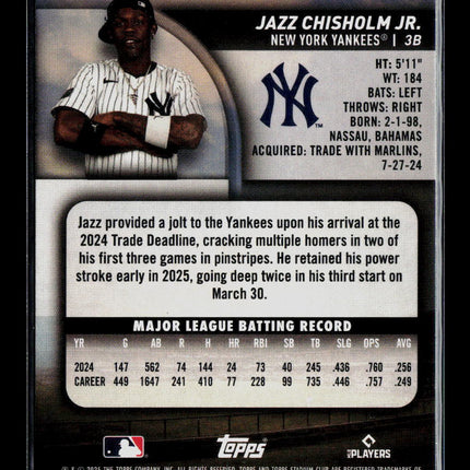 2025 Topps Stadium Club Jazz Chisholm Jr. #164 Green