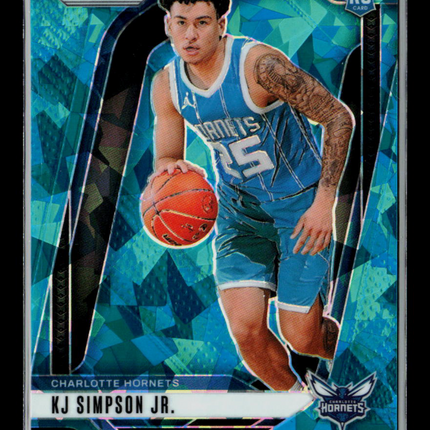 2024 Panini Prizm KJ Simpson Jr. #247 Teal Cracked Ice RC 077/225