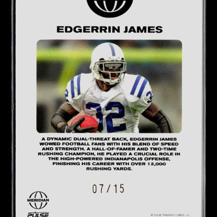 2025 Meridian Football Edgerrin James #10 Green 07/15