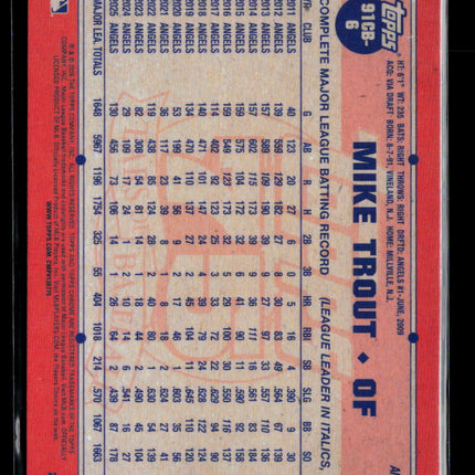 2026 Topps Chrome 1991 Topps Baseball Mike Trout #91CB-6