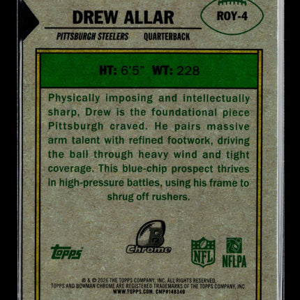 2026 Topps Bowman Chrome Drew Allar #ROY-4 RC