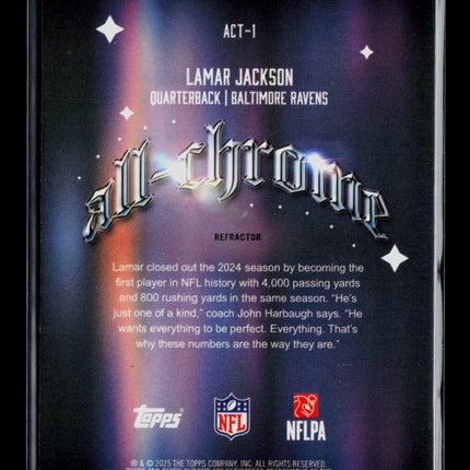 2025 Topps Chrome Lamar Jackson #ACT-1 Refractor