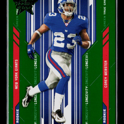 2005 Leaf Rookies & Stars Longevity Corey Webster #118 True Green 094/100