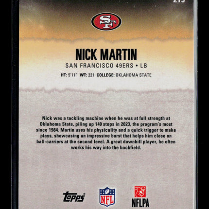 2025 Topps Signature Class Nick Martin #215 RC 13/25 Red