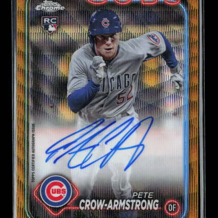 2024 Topps Chrome Pete Crow-Armstrong #RA-PC Gold Wave Refractor RC Auto /50
