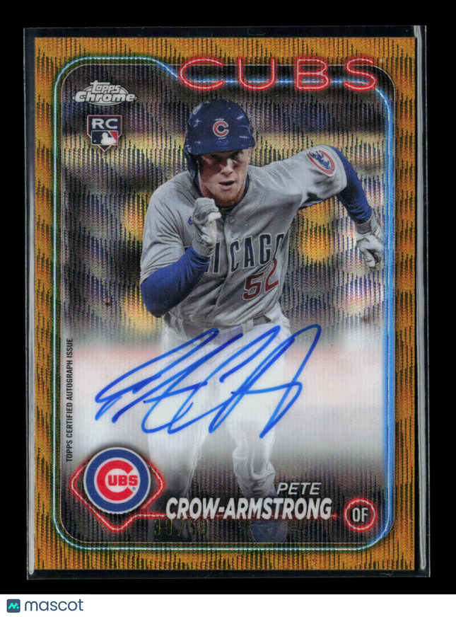 2024 Topps Chrome Pete Crow-Armstrong #RA-PC Gold Wave Refractor RC Auto /50