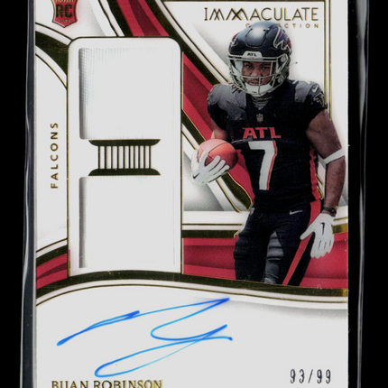 2023 Panini Immaculate Collection Bijan Robinson #SP-BRO RC 93/99 Patch Auto