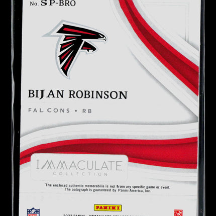 2023 Panini Immaculate Collection Bijan Robinson #SP-BRO RC 93/99 Patch Auto