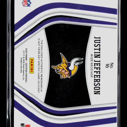 2020 Panini Certified New Generation Justin Jefferson #16 RC Jersey
