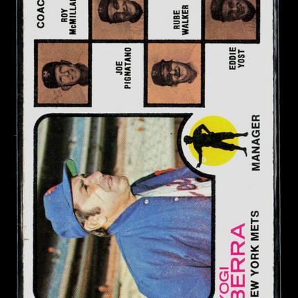 1973 Topps Rube Walker Roy McMillan Eddie Yost Joe Pignatano Yogi Berra #257