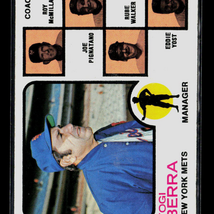 1973 Topps Rube Walker Roy McMillan Eddie Yost Joe Pignatano Yogi Berra #257