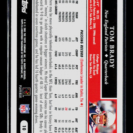 2005 Topps Tom Brady #10