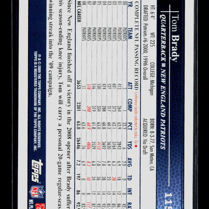 2009 Topps Tom Brady #115