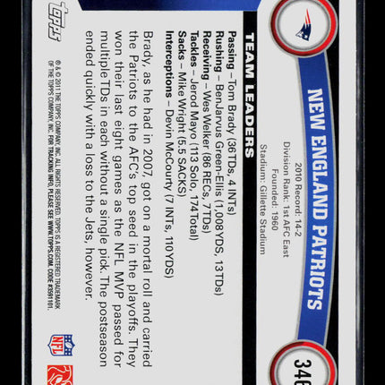 2011 Topps Tom Brady  #346