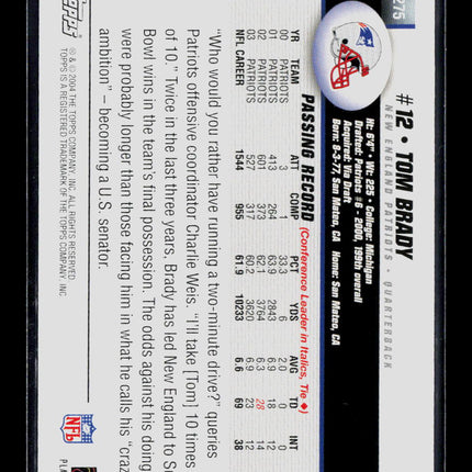 2004 Topps Tom Brady #275