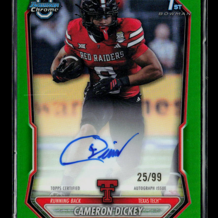 2026 Bowman Chrome University Football Cameron Dickey #BCPA-CDI Green 25/99 Auto